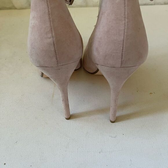 Shoe Dazzle  Solena blush pink faux suede ankle straps heels pointed toe… - Picture 5 of 11